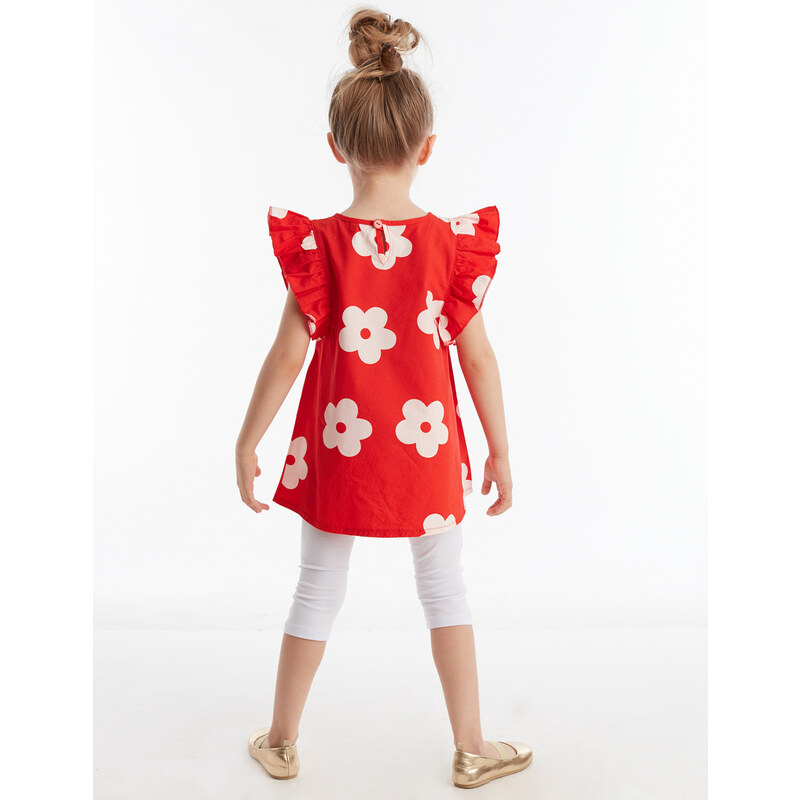 Denokids Frog Red White Girls Kids Tunic Leggings Suit