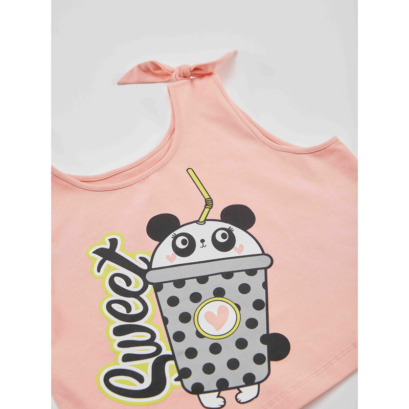 mshb&g Panda Milkshake Girl's T-shirt Skirt Set