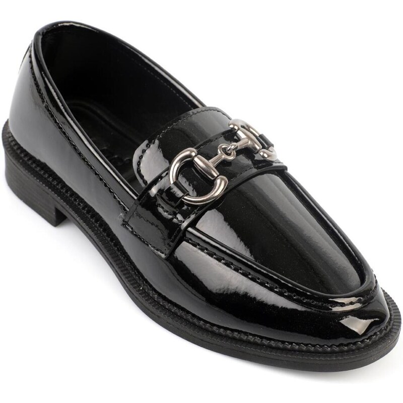 Capone Outfitters Women's Loafers with Metal Buckles