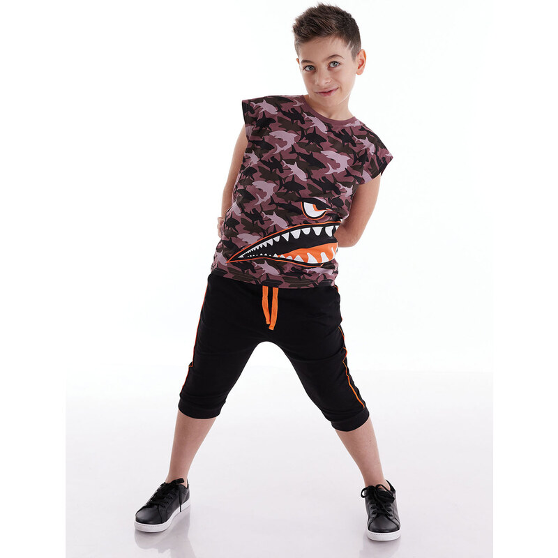 mshb&g Monster Shark Boys T-shirt Capri Shorts Set