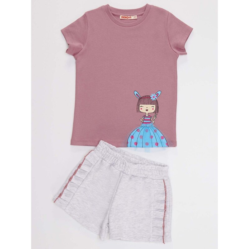 Denokids Tulle Lily Girls Kids T-shirt Shorts Set