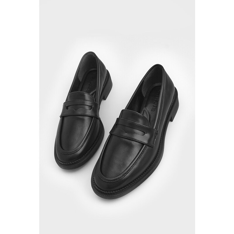 Marjin Celas Black Women's Loafers Casual Shoes
