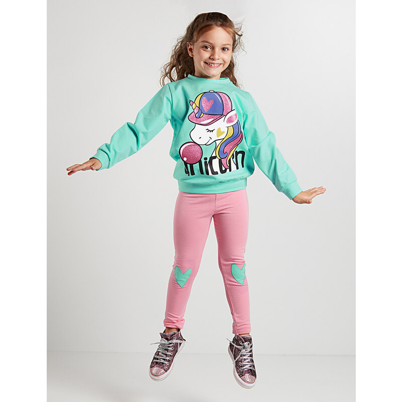 Denokids Bubble Unicorn Girls Kids Sweatshirt Leggings Set