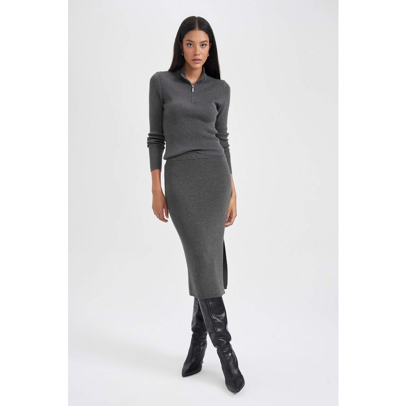 DEFACTO Slim Fit Ribana Skirt