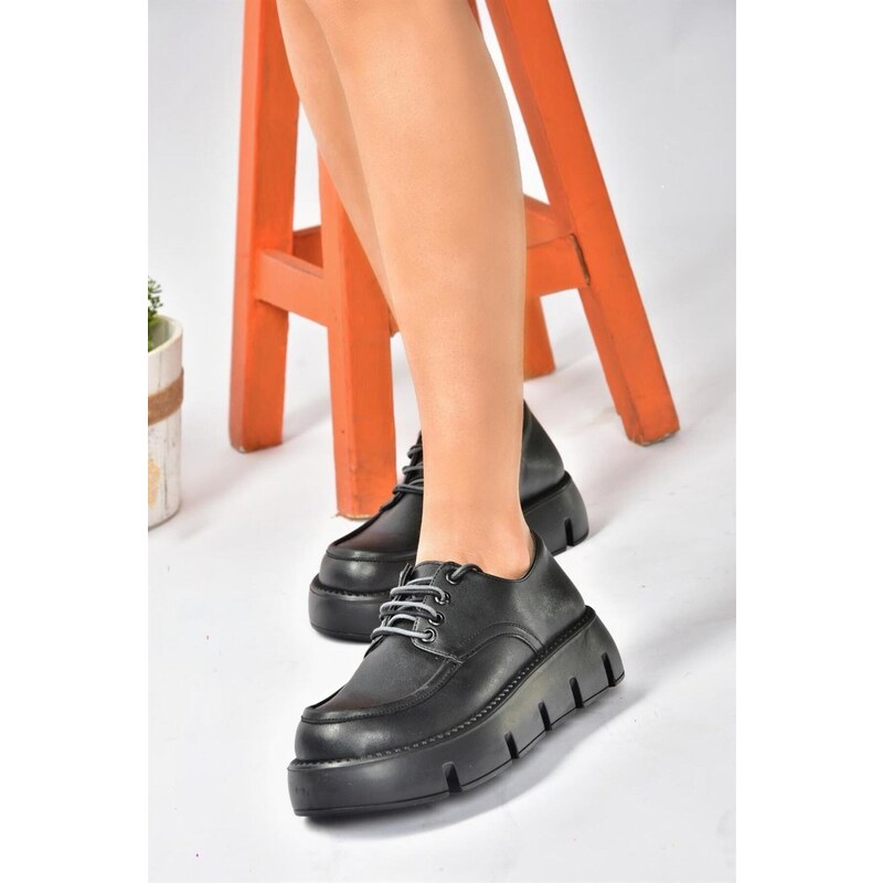 Fox Shoes Black Thick Soled Women's Casual Shoes