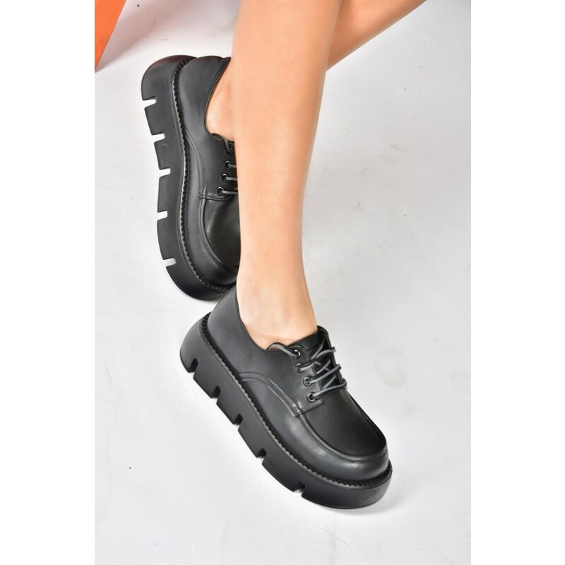 Fox Shoes Black Thick Soled Women's Casual Shoes