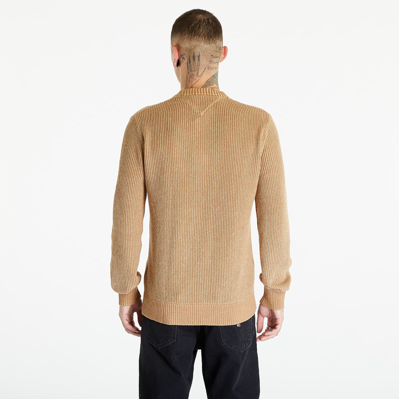 Tommy Hilfiger Pánský svetr Tommy Jeans Regular Tonal Bad Sweater Tawny Sand