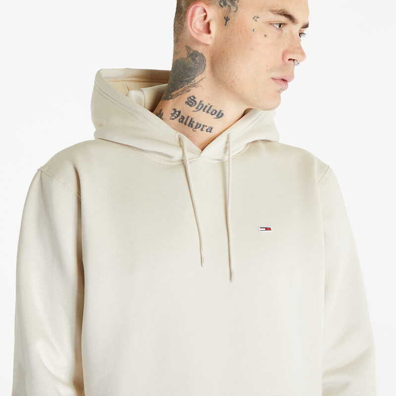 Tommy Hilfiger Pánská mikina Tommy Jeans Regular Fleece Hoodie Beige