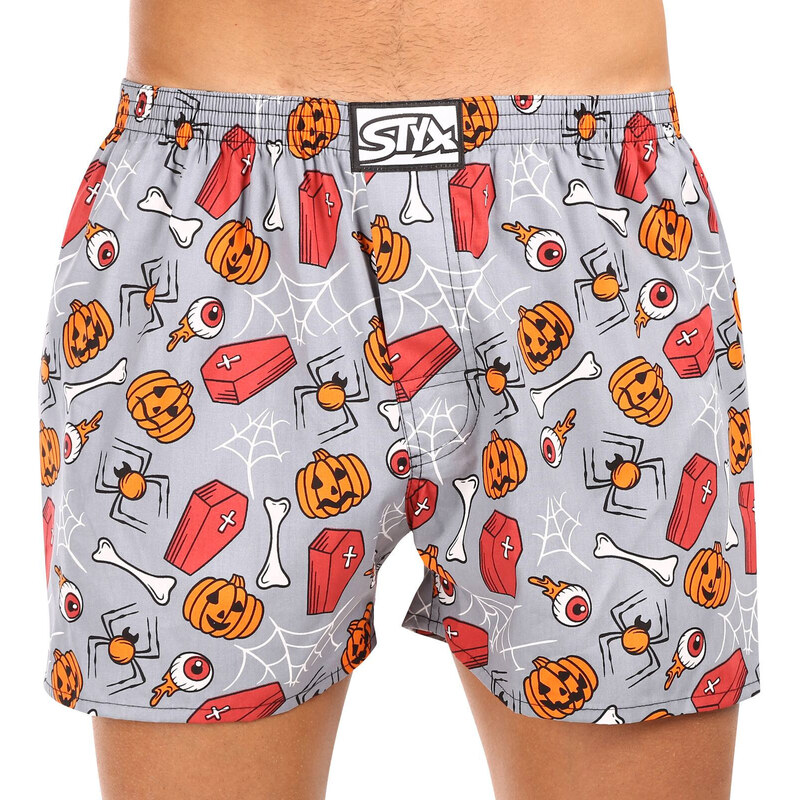 Pánské trenky Styx art klasická guma nadrozměr Halloween rakve