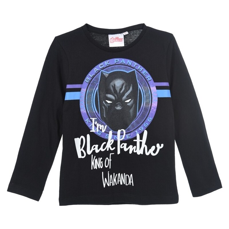 BASIC BLACK PANTHER ČERNÉ CHLAPECKÉ TRIČKO Černá