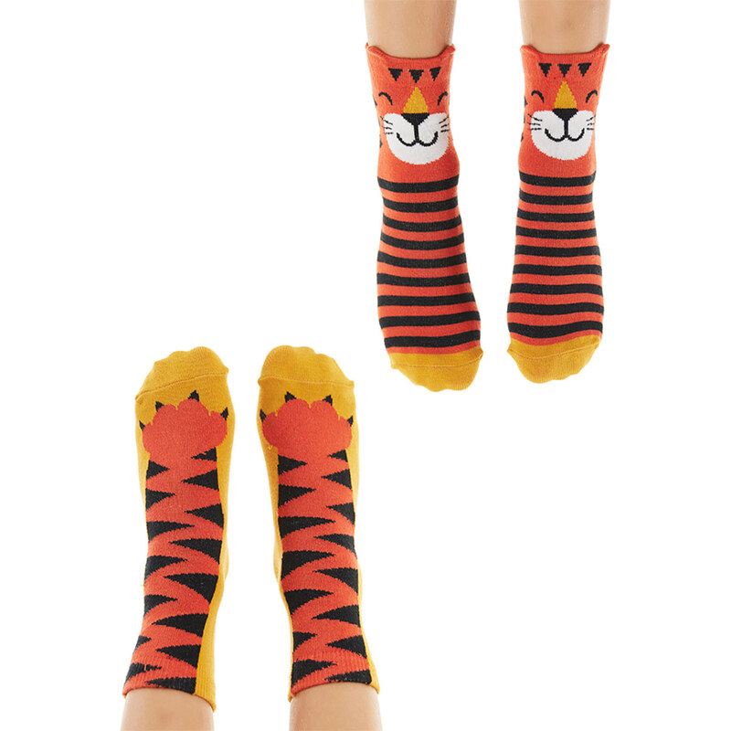 Denokids Tiger Boys 2-Pair Crewneck Sock Set