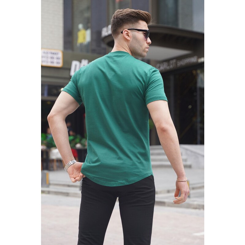 Madmext Green Polo Collar Basic Men's T-Shirt 6132