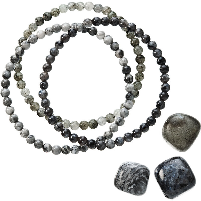Náramky s minerálními kameny labradorite, jaspis 43043.3 černý 87119423