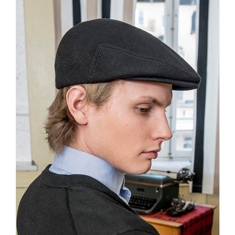 CTH Ericsson of Sweden Zimní vlněná černá pánská bekovka - driver cap od CTH Ericson edward
