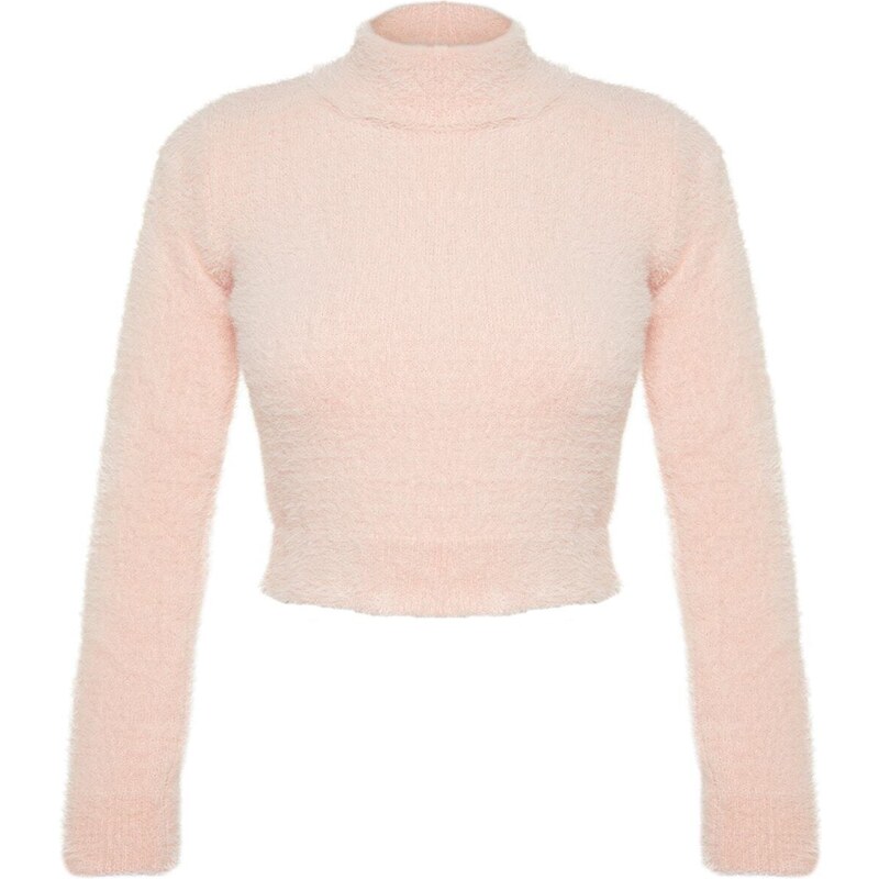 Trendyol Powder Crop Feather Knitwear Sweater