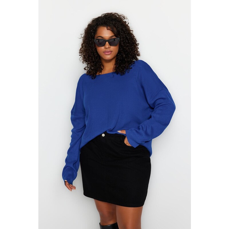 Trendyol Curve Saks Back Cross Band Detailní pletený svetr 107064590