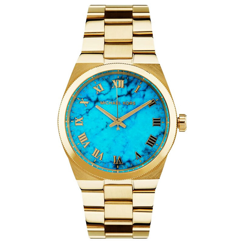 Zlaté hodinky Michael Kors MK5894 s tyrkysovým ciferníkem - GLAMI.cz