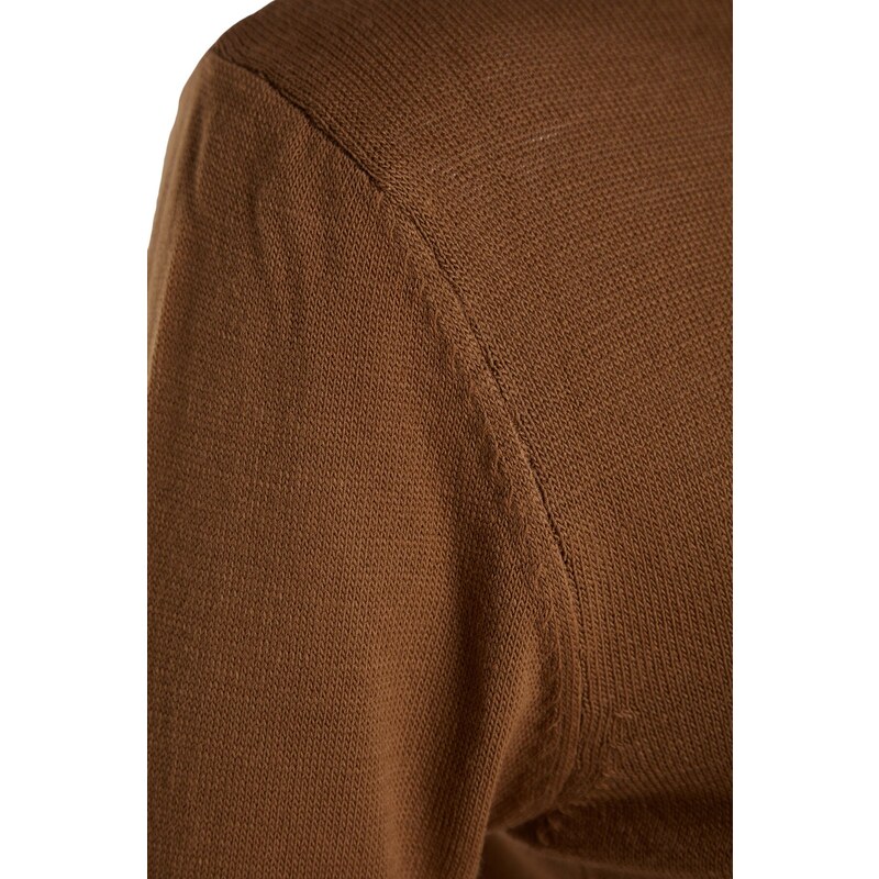 Pletený svetr Trendyol Brown Corset Look