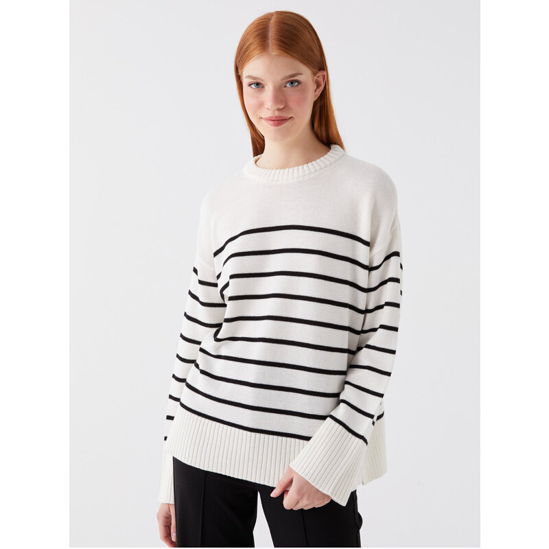 LC Waikiki Crew Neck Striped Long Sleeve Women's Knitwear Sweater