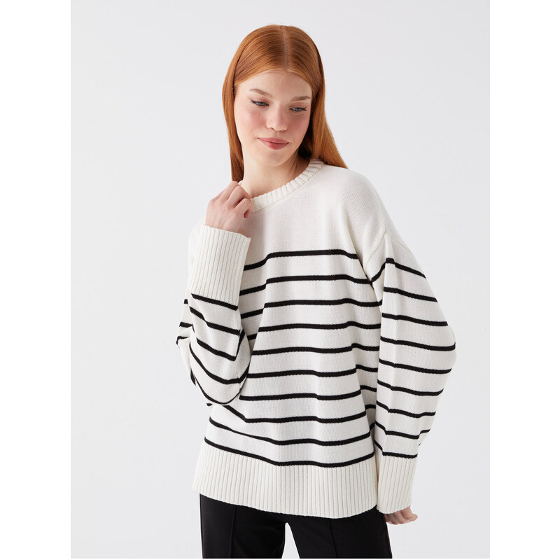 LC Waikiki Crew Neck Striped Long Sleeve Women's Knitwear Sweater