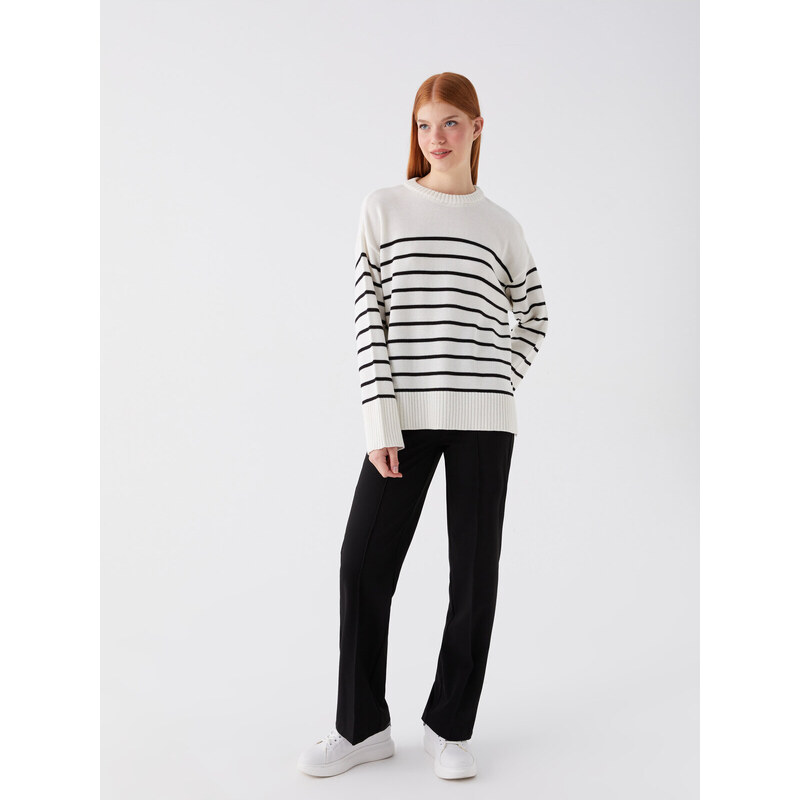 LC Waikiki Crew Neck Striped Long Sleeve Women's Knitwear Sweater