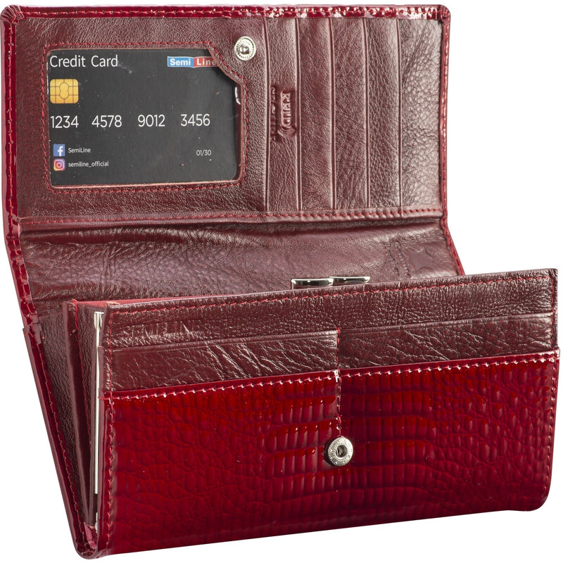 Kožená peněženka Semiline RFID P8228-2 Červená