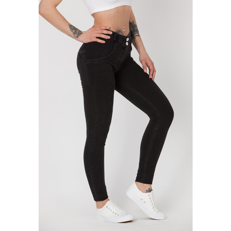 Dámské kalhoty Jeans Mid Waist BST1 černé - Boost