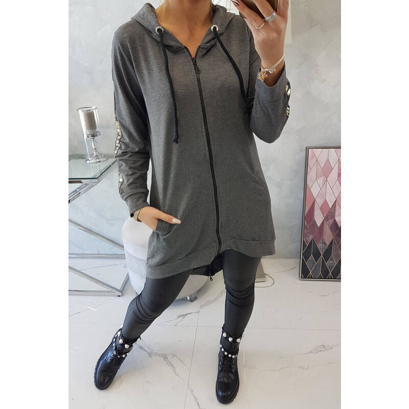 K-Fashion Mikina se zipem na zádech graphite melange