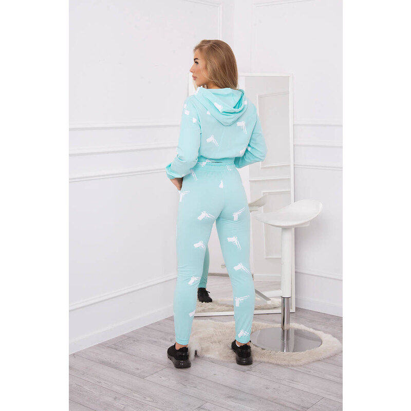 K-Fashion Sada s potiskem pistole mint