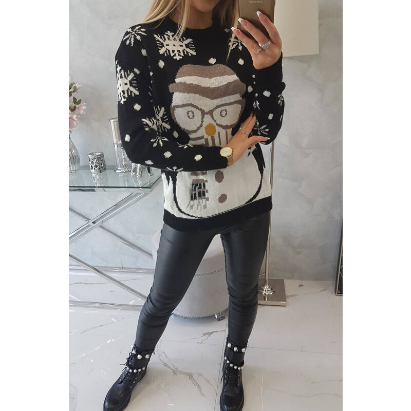 Vánoční svetr se model 18747993 černý - K-Fashion