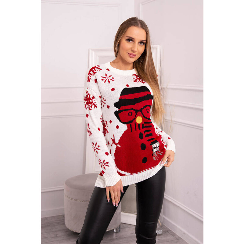 Vánoční svetr se model 18747997 v barvě ecru - K-Fashion