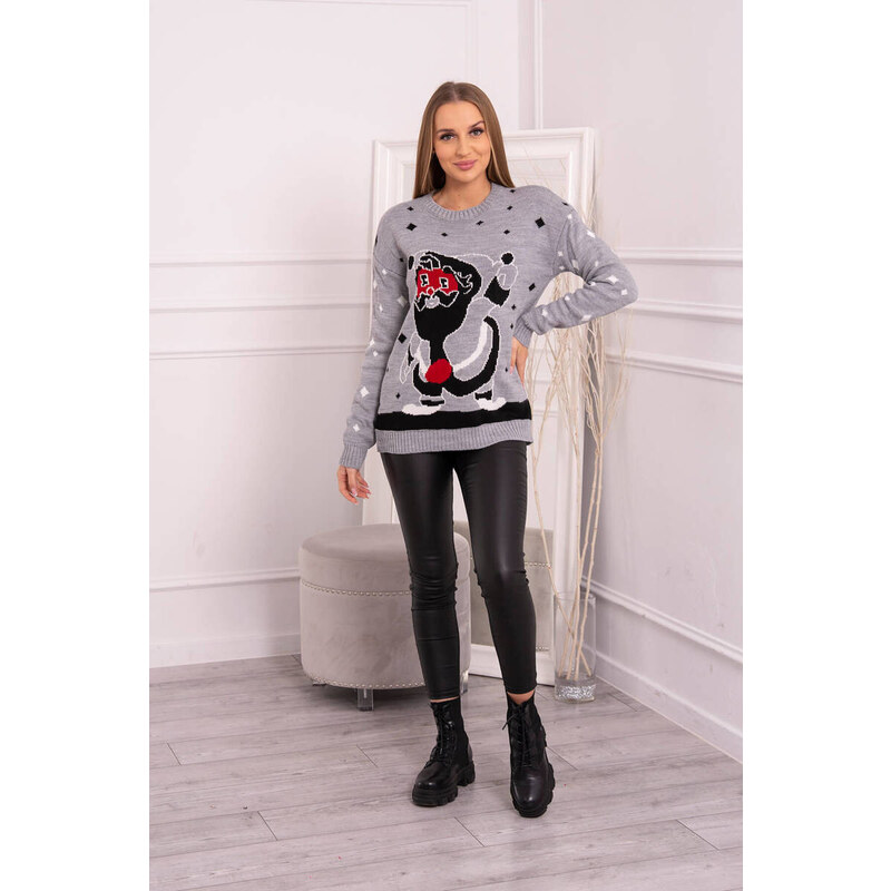 K-Fashion Svetr s Otcem Vánoc šedý 84212629