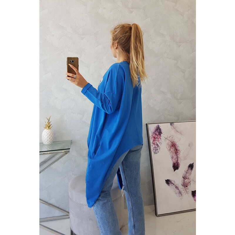 K-Fashion Oversize halenka s potiskem chrpy