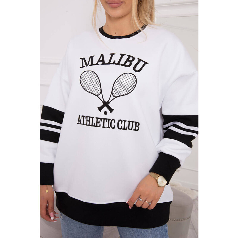 K-Fashion Zateplená mikina Malibu bílá+černá 84212976