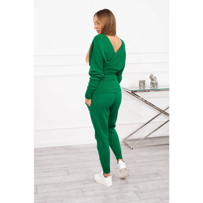 K-Fashion Dvoudílná souprava svetrů zelená