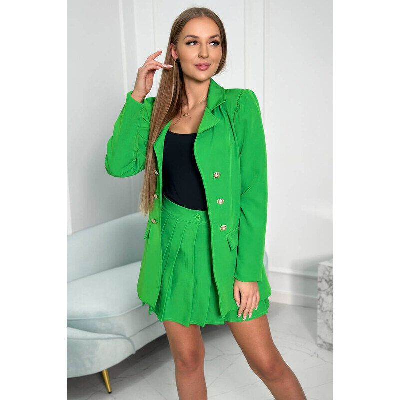 K-Fashion Elegantní souprava saka se sukní zelená