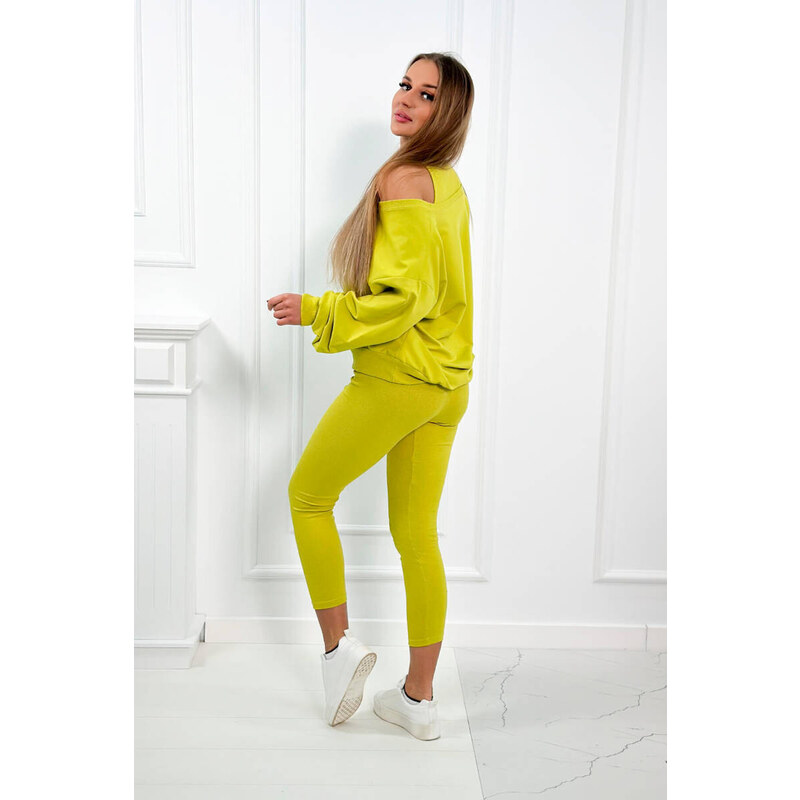 model 18752914 set halenka + top + legíny kiwi - K-Fashion