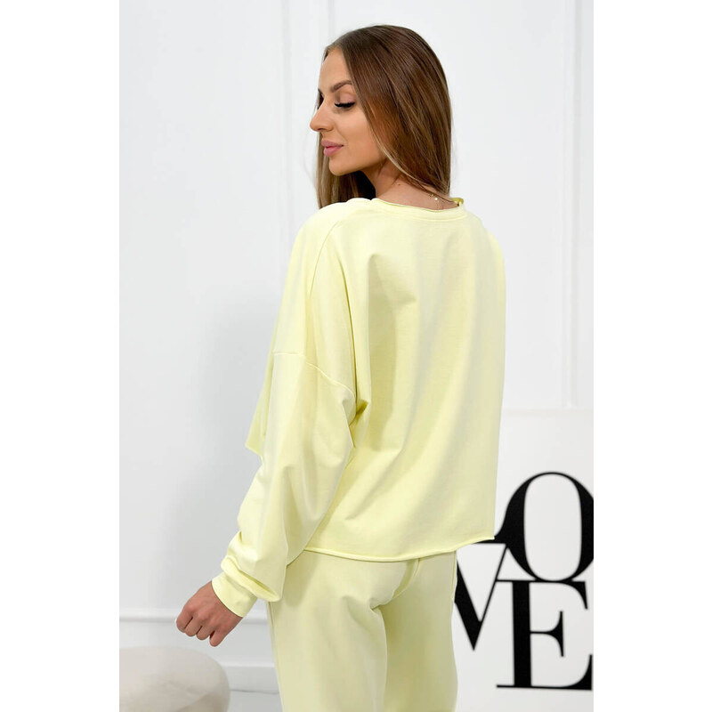 K-Fashion Set 2dílná mikina + kalhoty žlutá