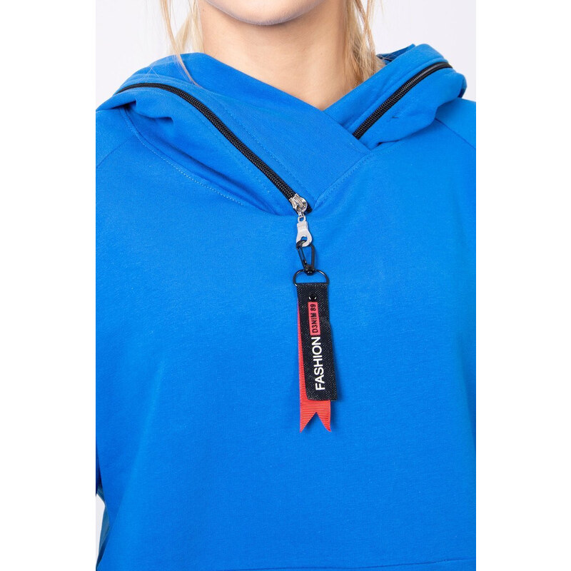 model 18745490 tunika s kapucí Oversize na zip - K-Fashion