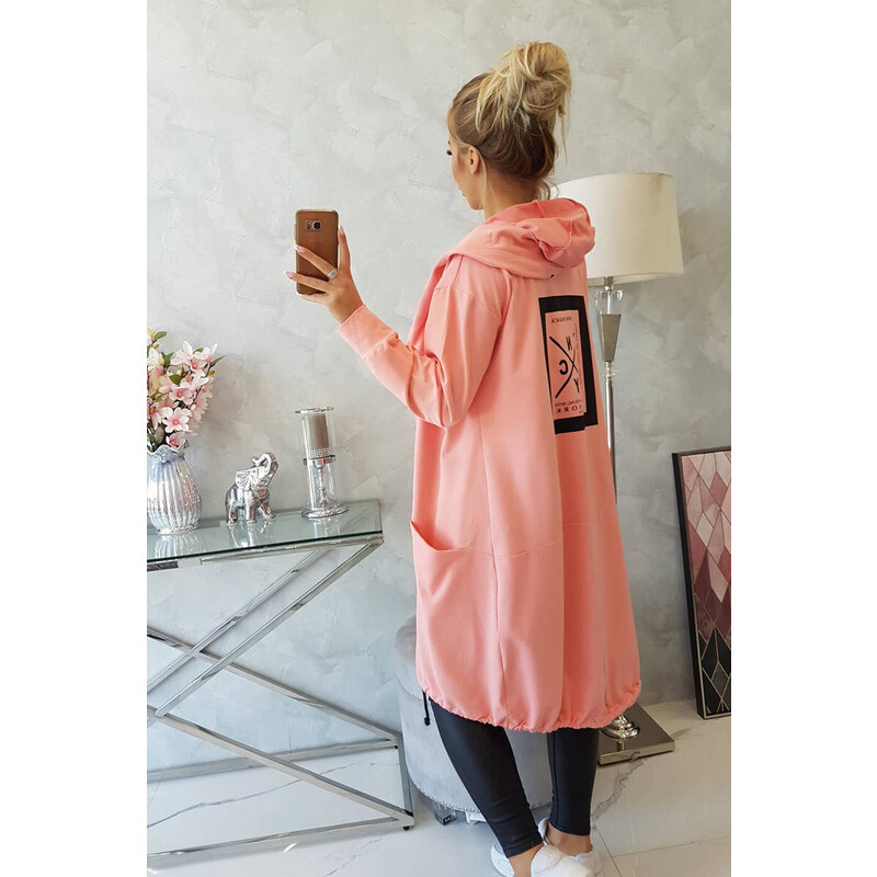 Nadměrná šedá bunda s kapucí model 18747287 - K-Fashion