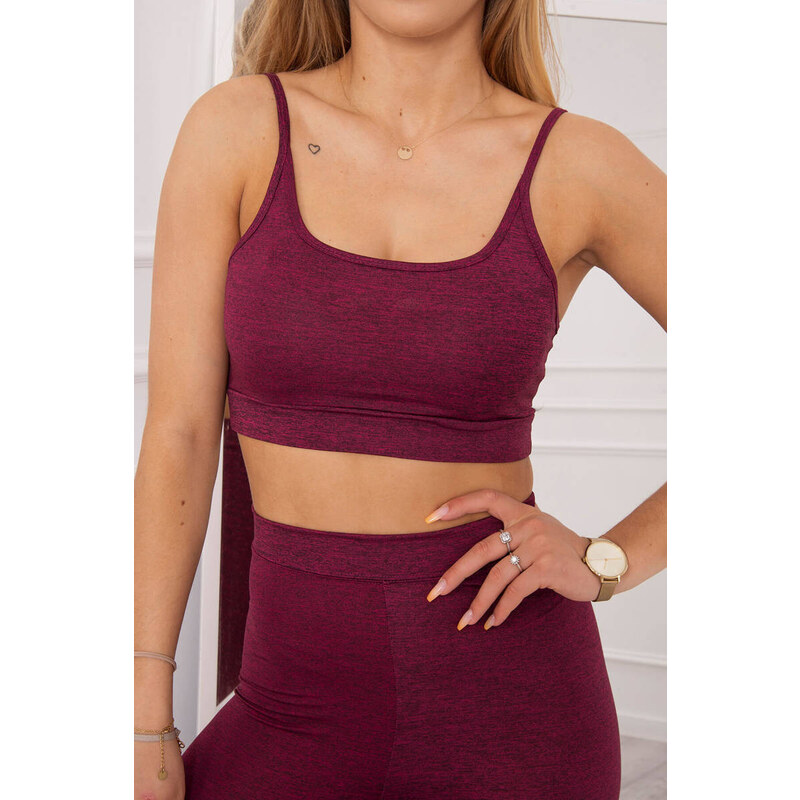 K-Fashion Sportovní set top + legíny fuchsiová