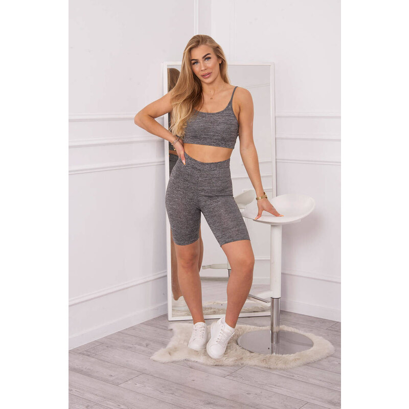 K-Fashion Sportovní set top + legíny černý