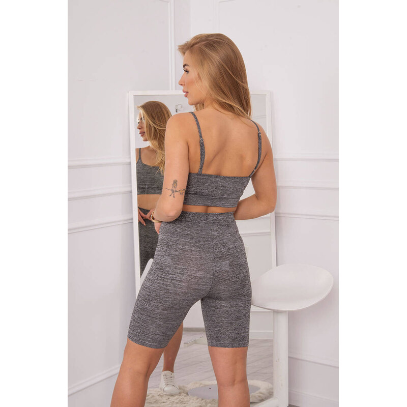 K-Fashion Sportovní set top + legíny černý