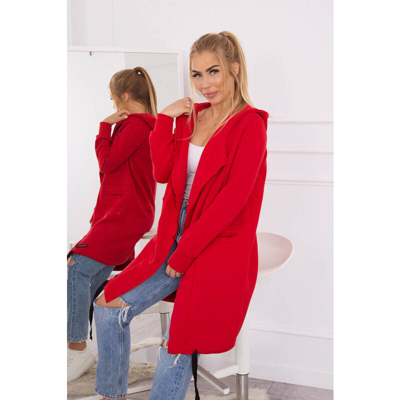 K-Fashion Zateplená bunda s kapucí červená