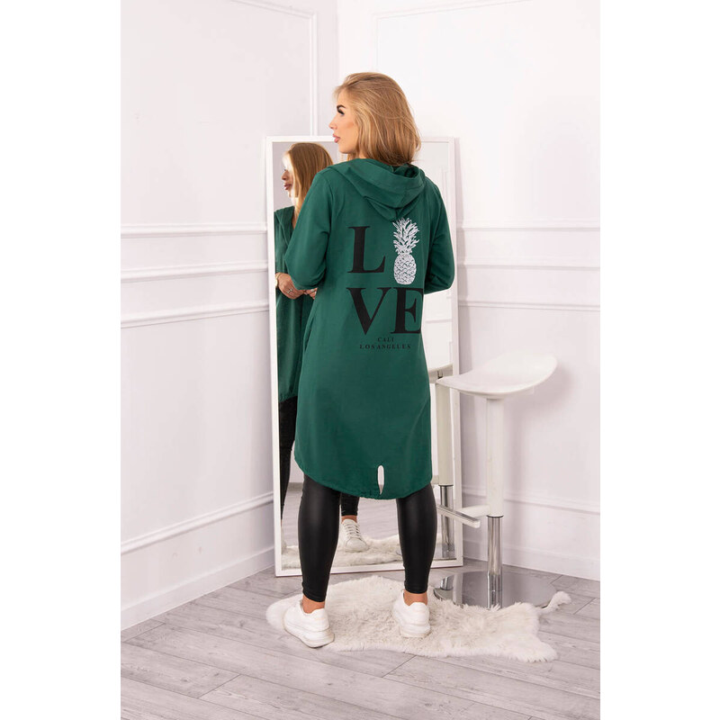 K-Fashion Světle zelená bunda s potiskem