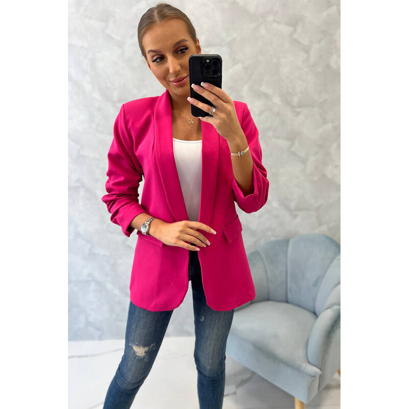 K-Fashion Bunda s klopou elegantní fuchsiová