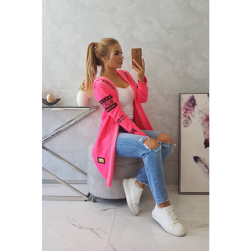 K-Fashion Rukávník s nápisem pink neon