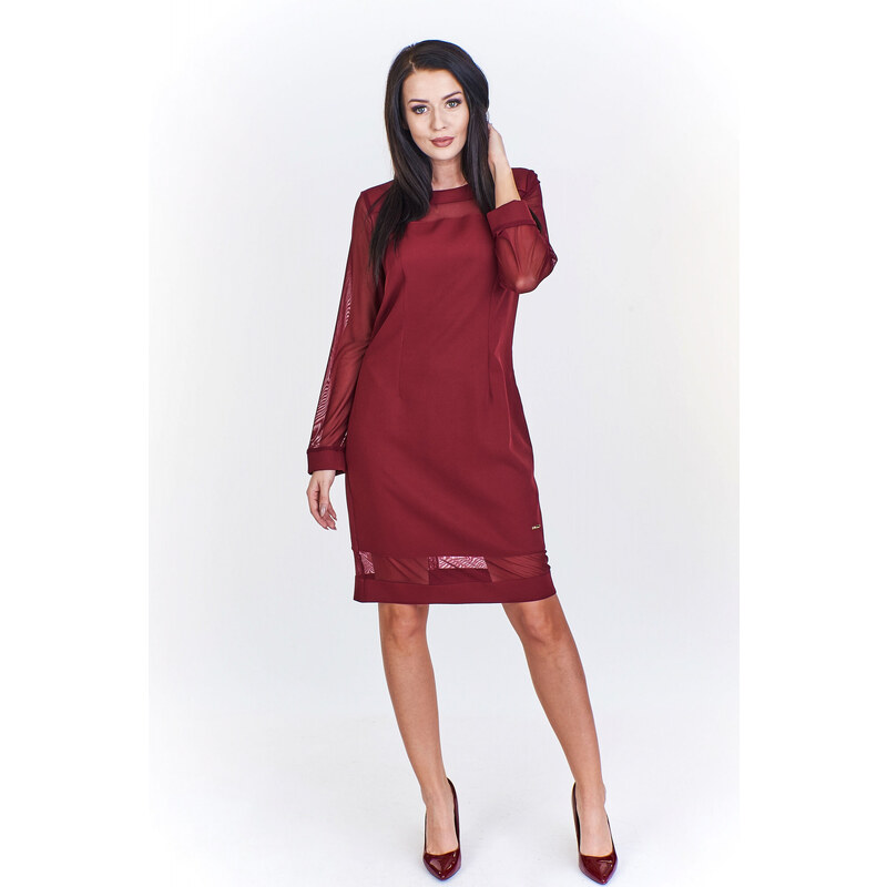 Ptakmoda Dámské šaty M51965 vínové - Adika Collection 85016811