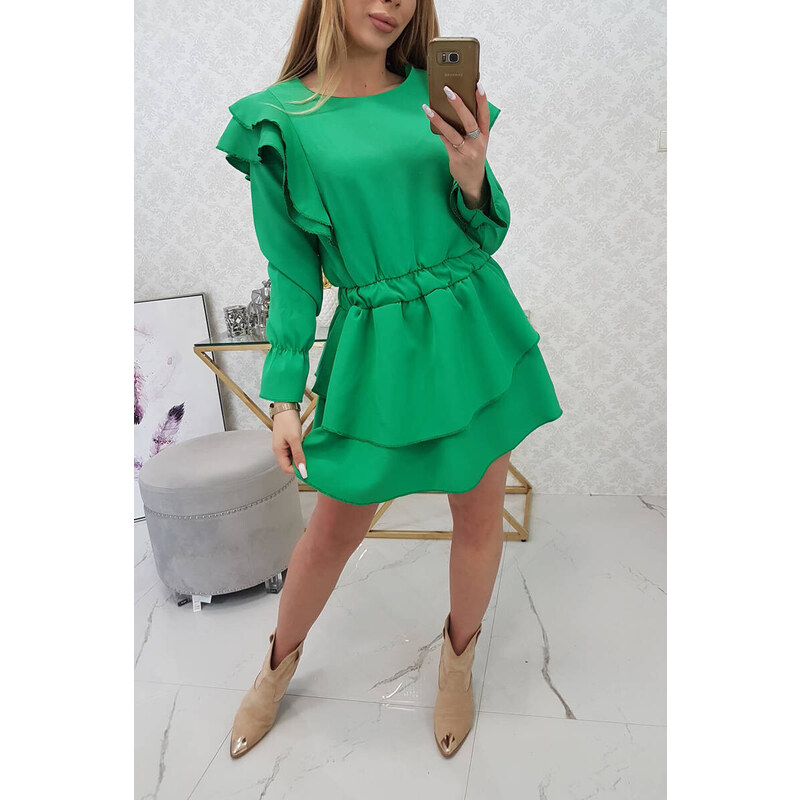Šaty se model 18748776 volány světle zelené - K-Fashion