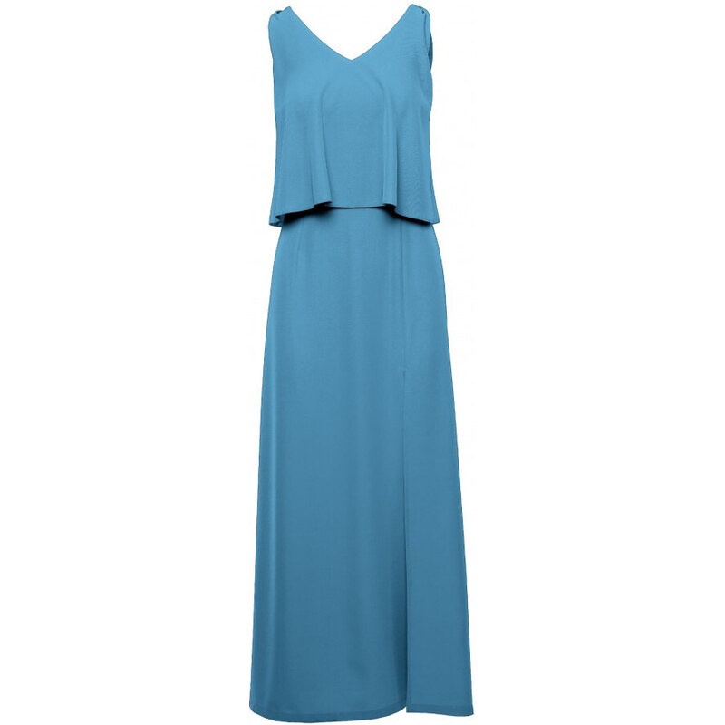 Dámské šaty s volánem K048 nebesky modré - Makover